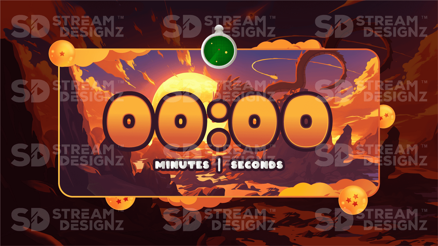 5 minute count up timer thumbnail saiyan stream designz