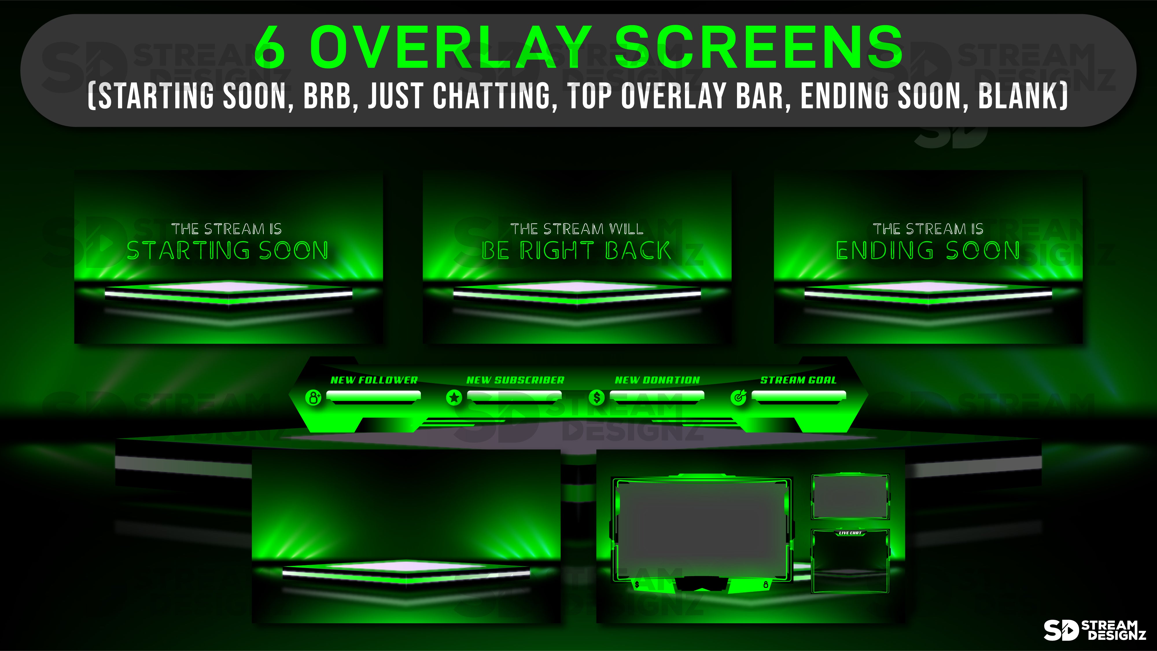 animated stream overlay package vortex overlay screens stream designz