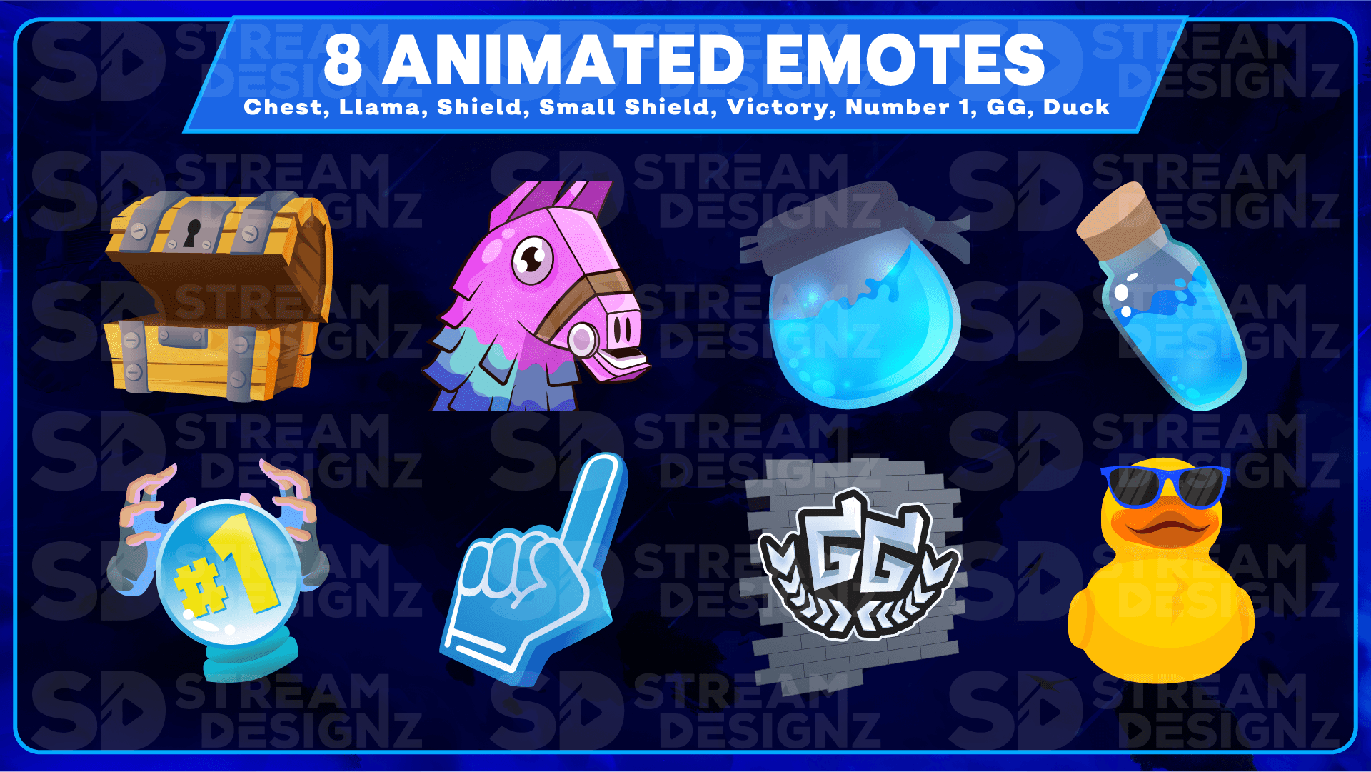 8 pack emotes preview image royale stream designz