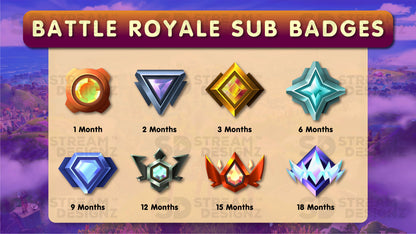 8 pack sub badges preview image battle royale stream designz