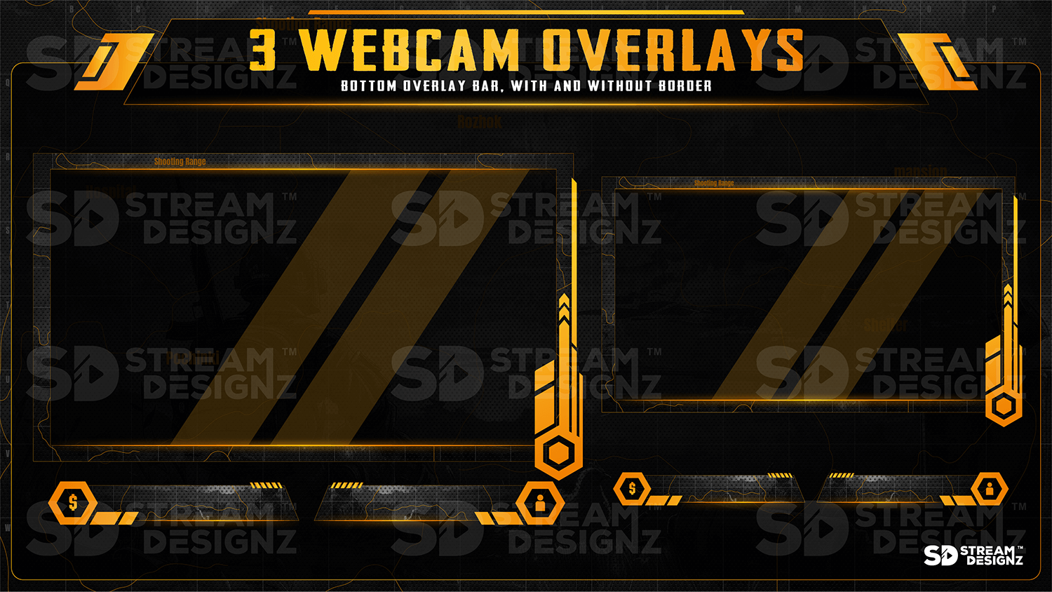 animated stream overlay package 3 webcam overlays battleground stream designz