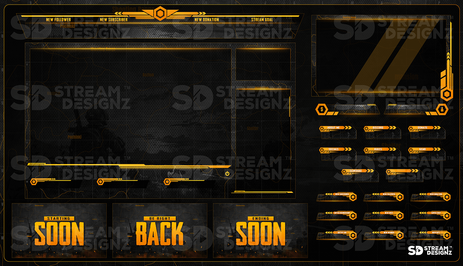 static stream overlay package feature image battleground stream designz