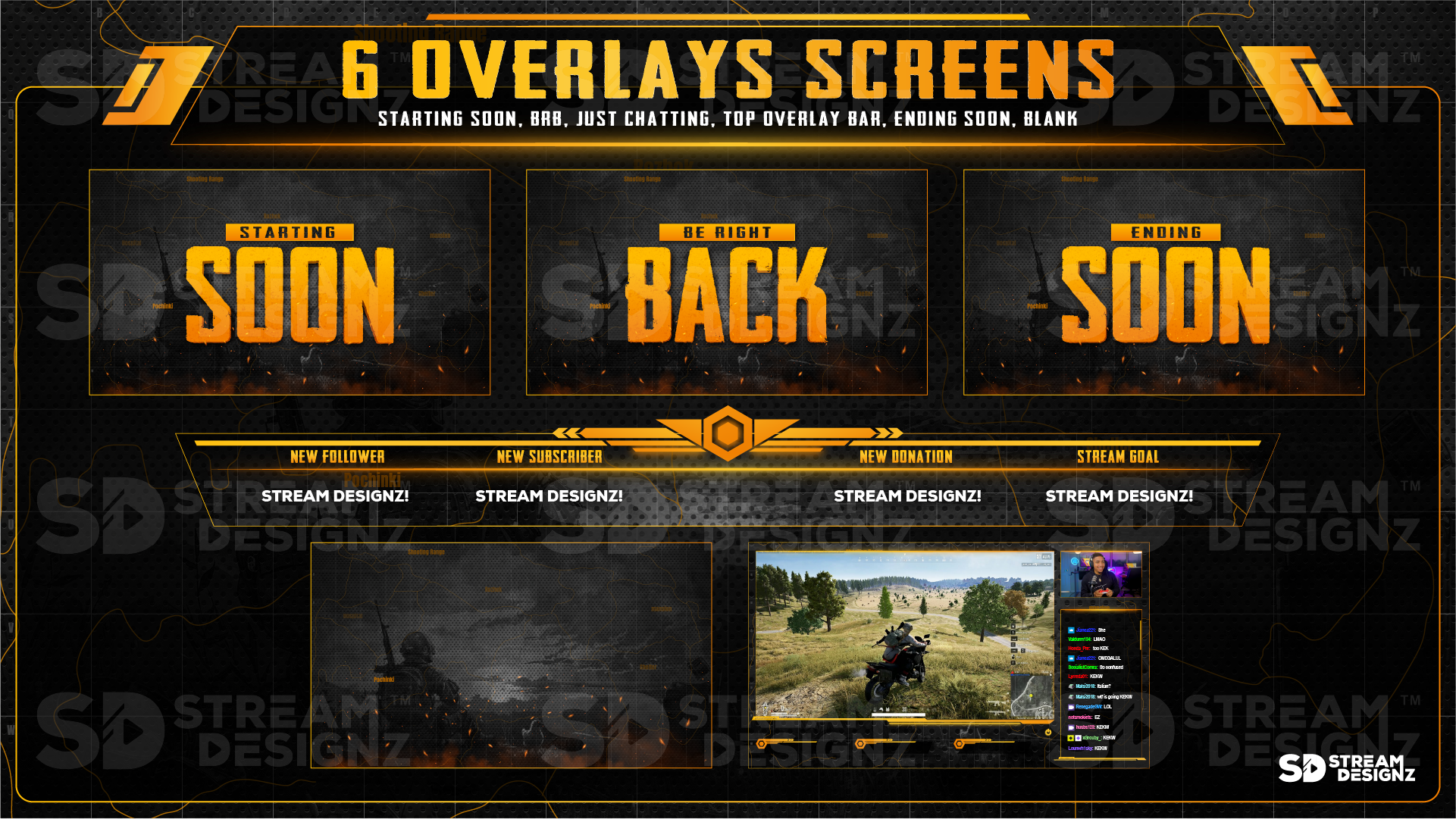 stream overlay package 6 overlay screens battleground stream designz