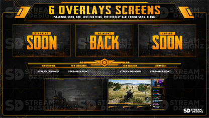 stream overlay package 6 overlay screens battleground stream designz