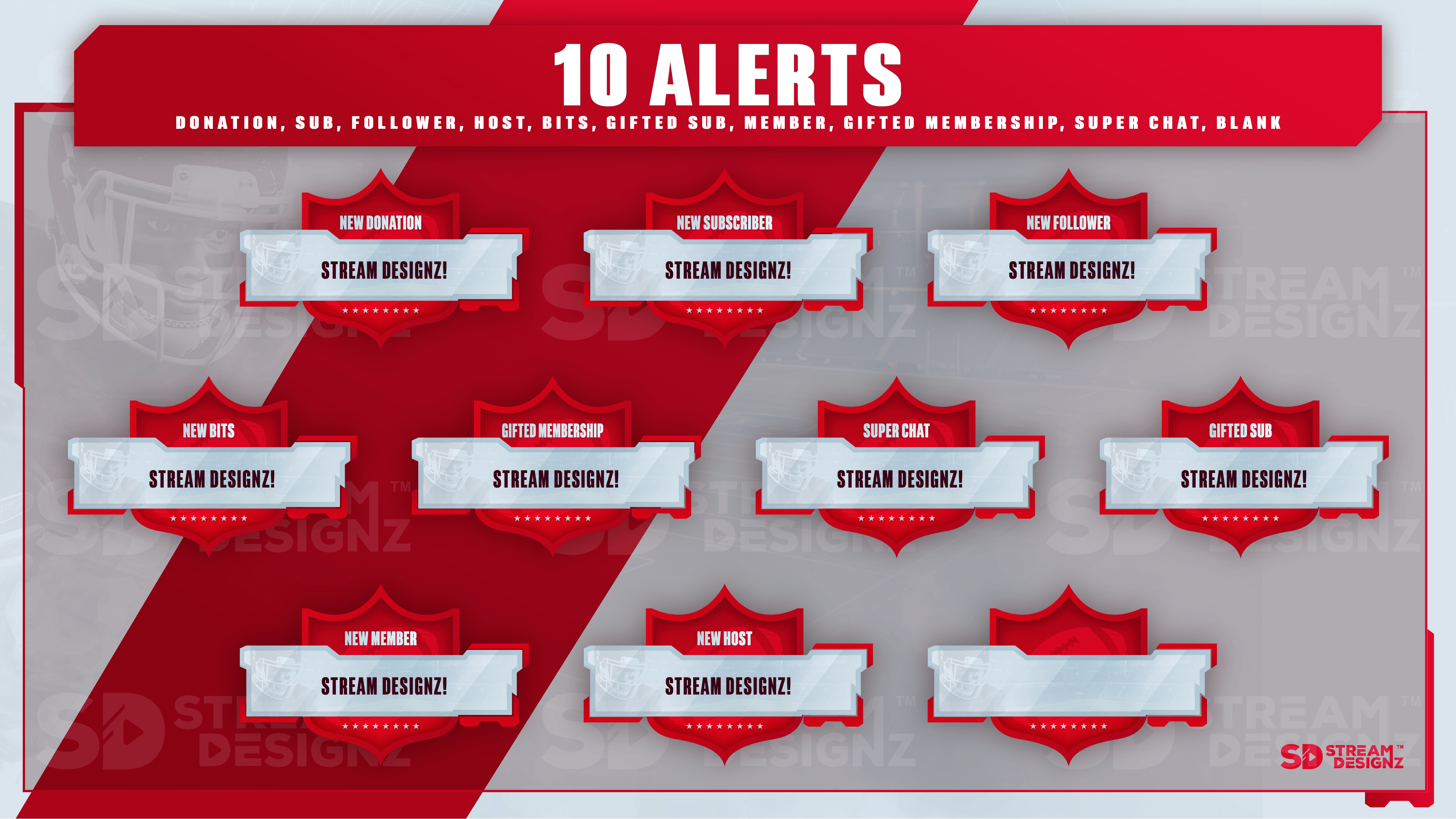 static stream overlay package 10 alerts blitz stream designz