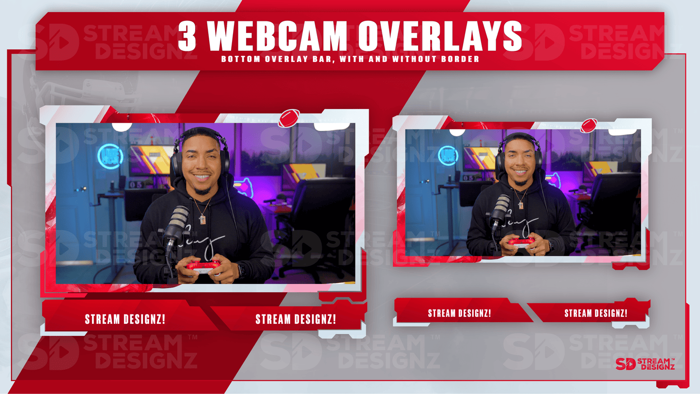 static stream overlay package 3 webcam overlays blitz stream designz