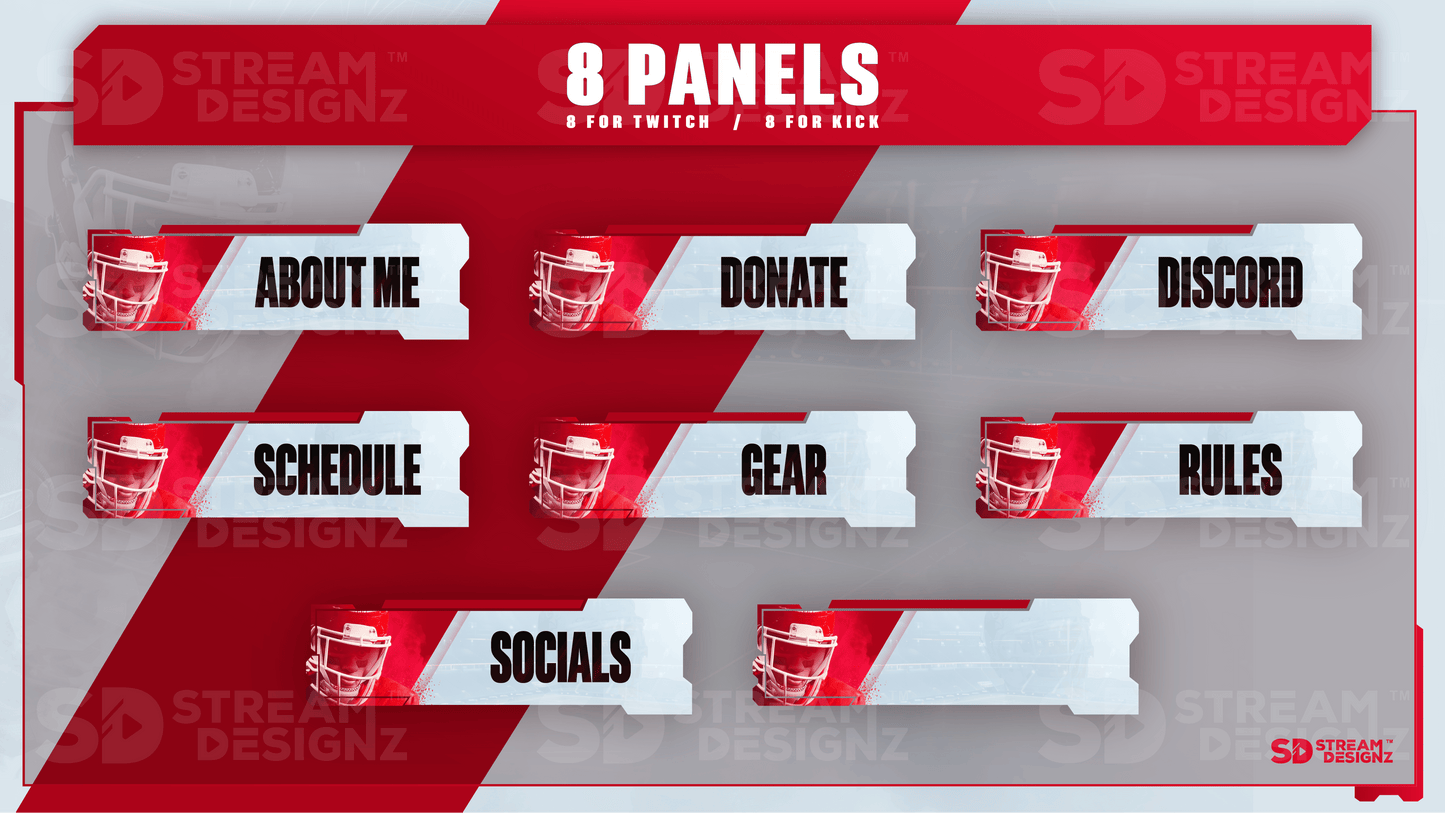 static stream overlay package 8 panels blitz stream designz