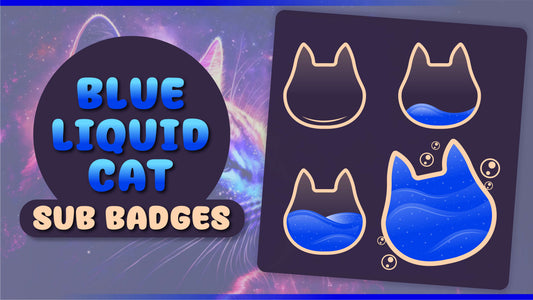 6 pack sub badges thumbnail blue liquid cat stream designz