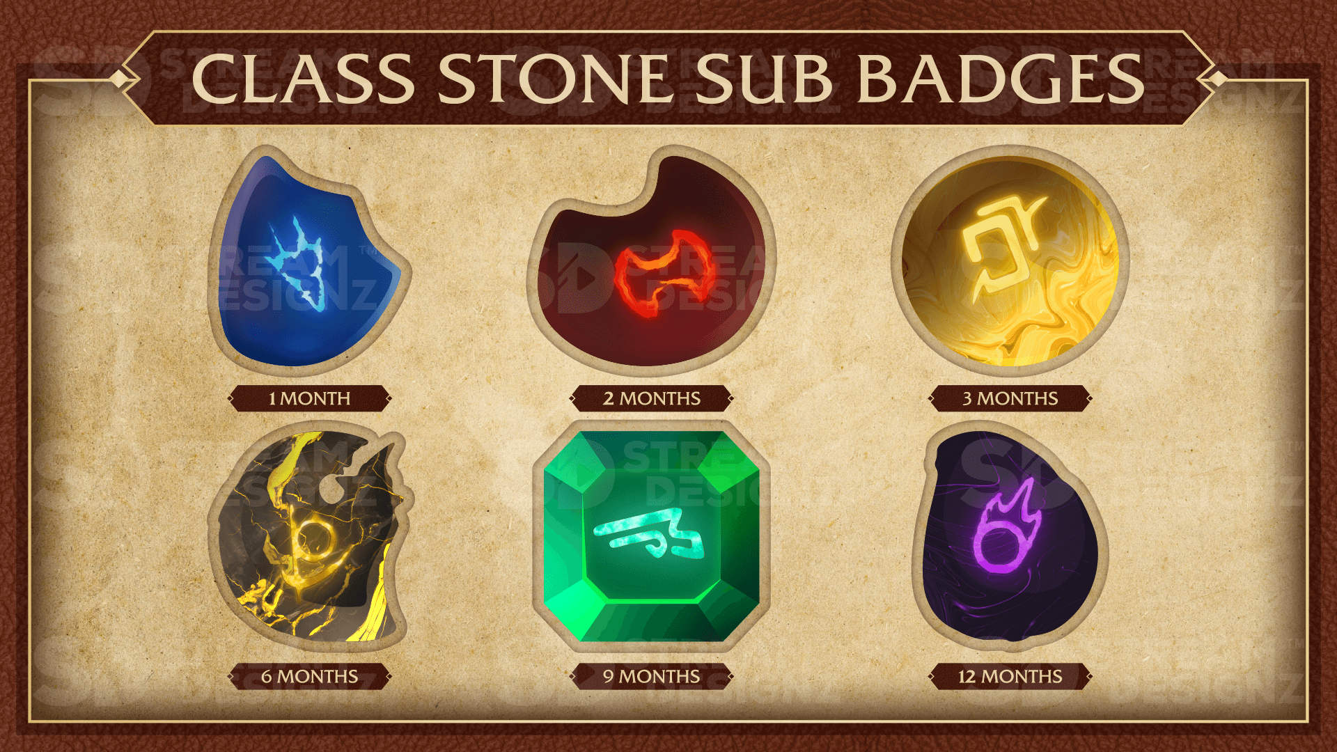 6 pack sub badges preview image class stone stream designz