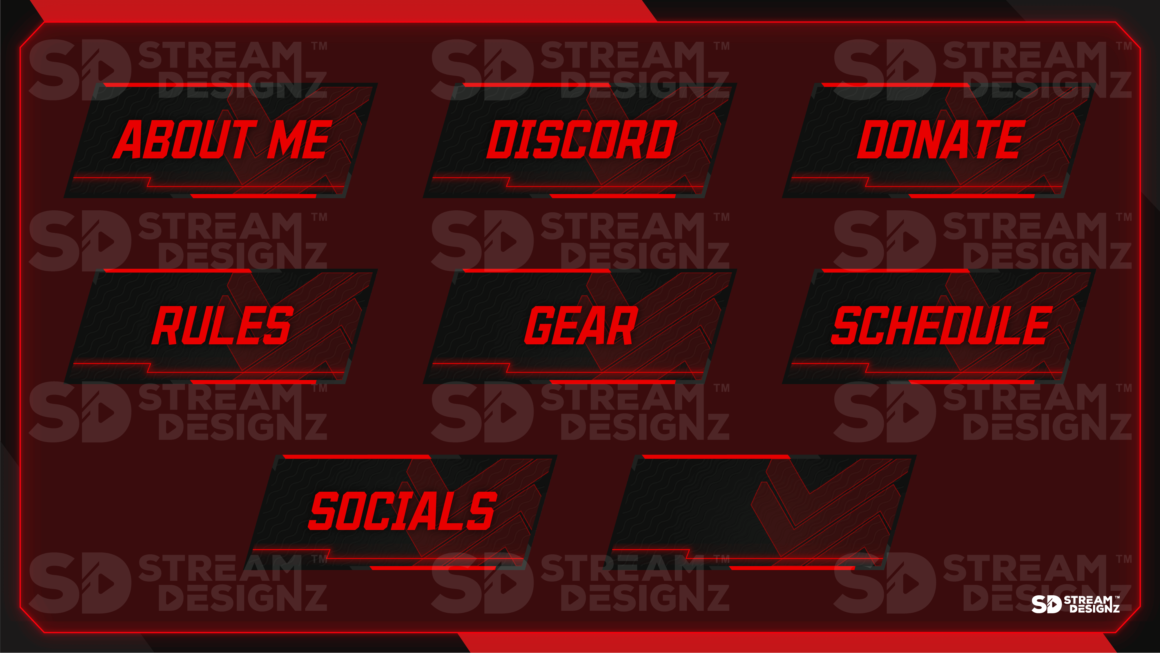 Twitch panels panels preview code red stream designz