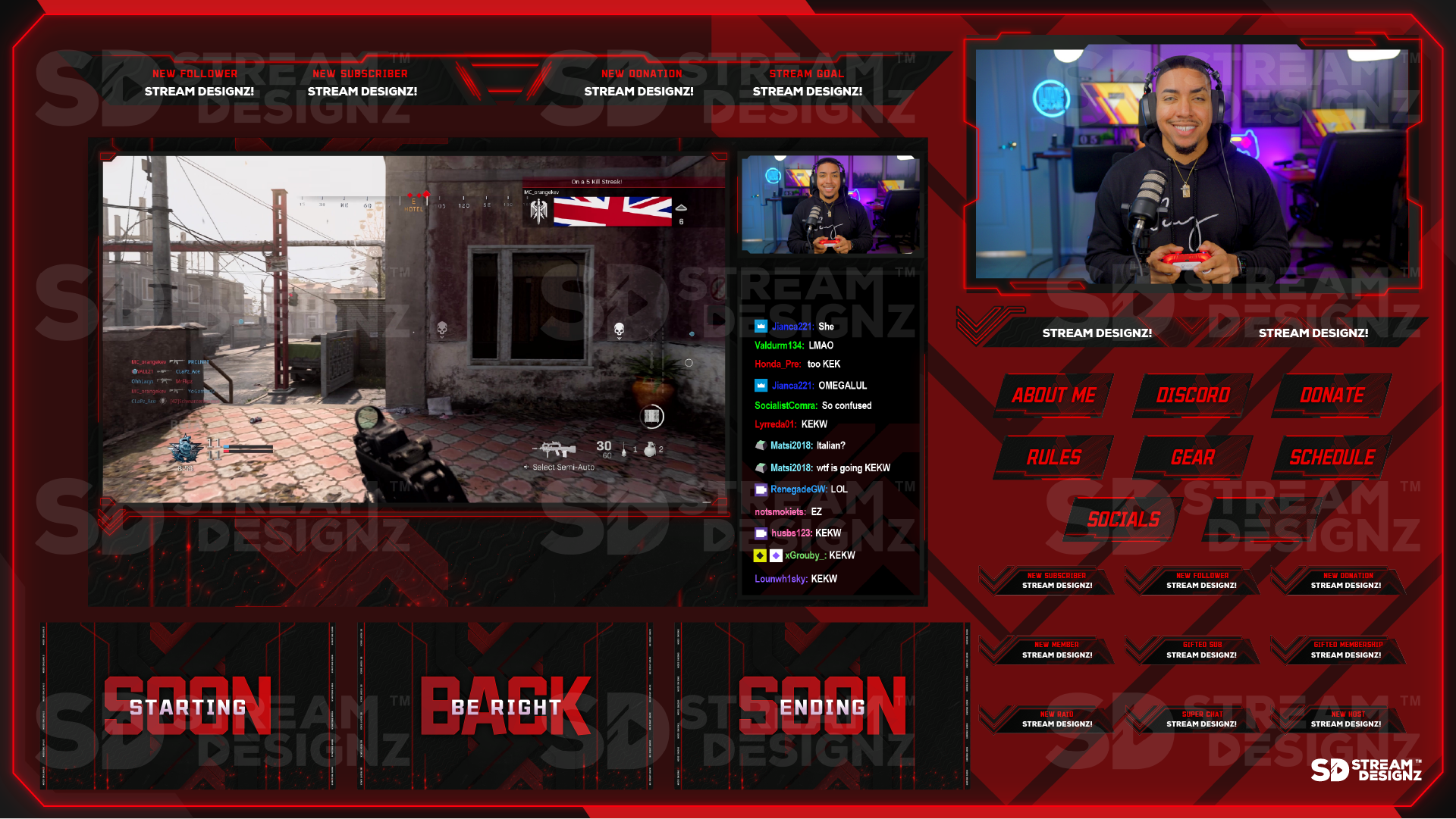 stream overlay package feature image code red stream designz