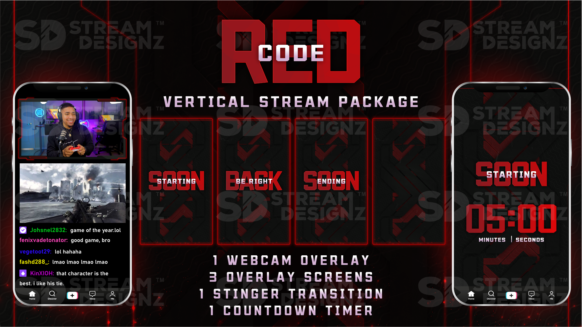 vertical stream overlay package feature image code red stream designz