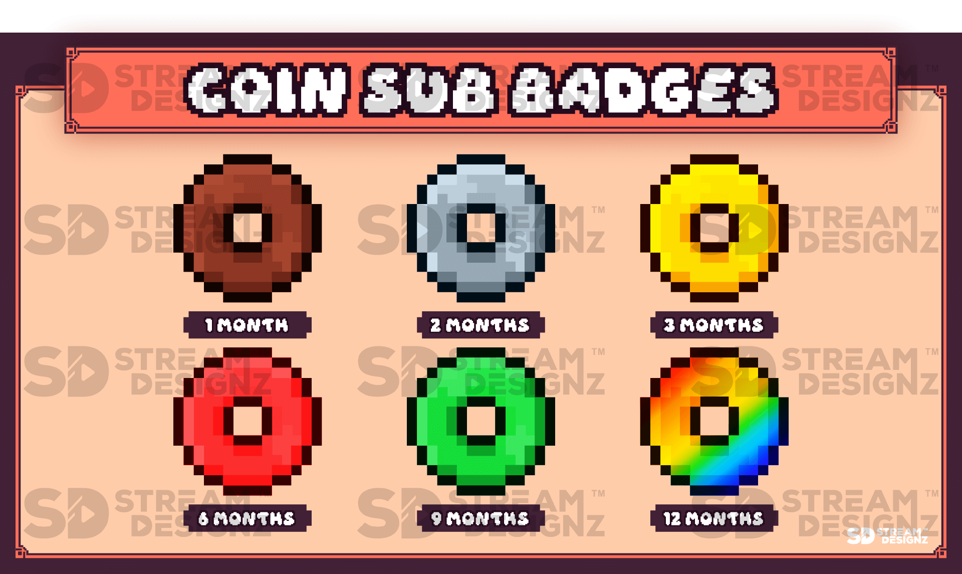 6 pack sub badges preview image coin stream designz