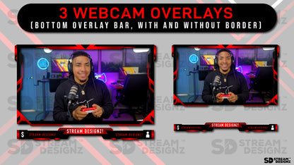 stream overlay package crimson webcam overlays stream designz