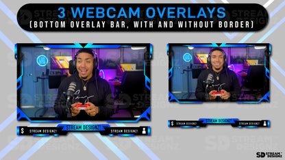 stream overlay package dark wave webcam overlays stream designz