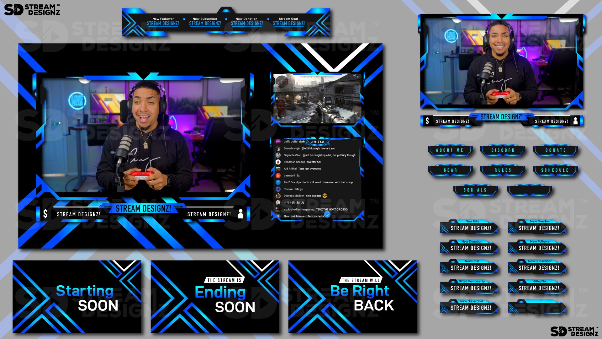 stream overlay package dark wave feature image stream designz