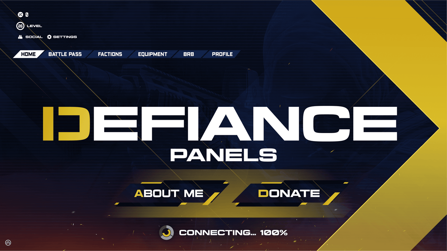 Twitch panels thumbnail defiance stream designz