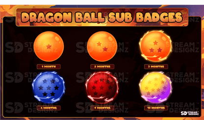6 pack sub badges preview image dragon ball stream designz