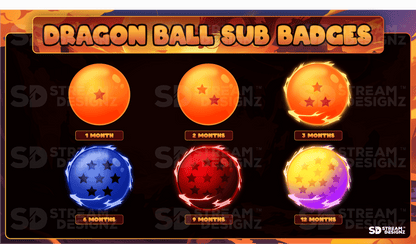 Ultimate stream package 6 sub badges saiyan stream designz