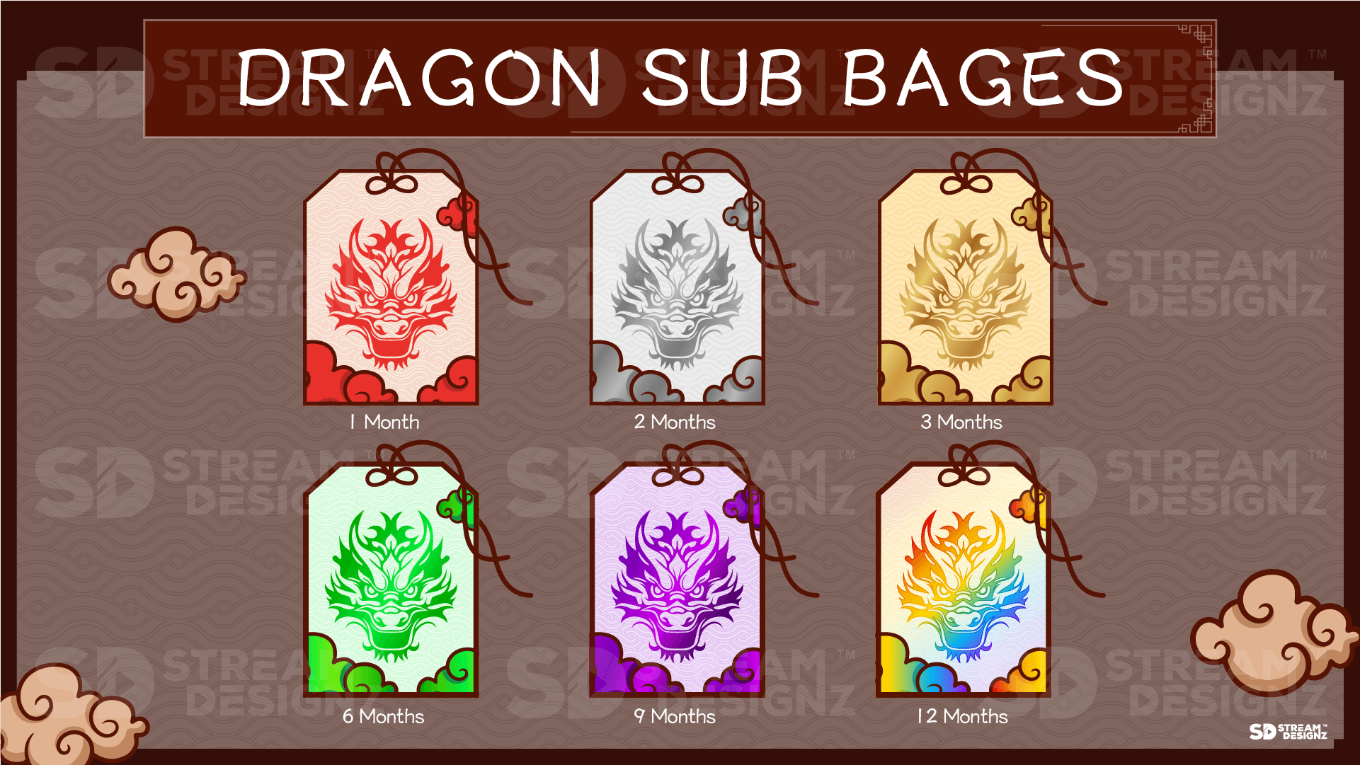 6 pack sub badges preview image dragon stream designz