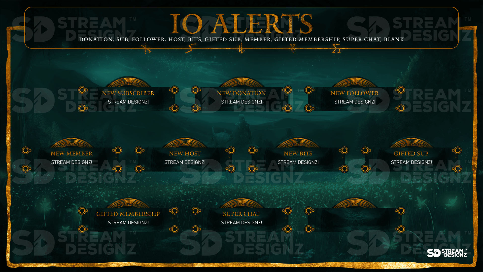 static stream overlay package 10 alerts eldenlord stream designz