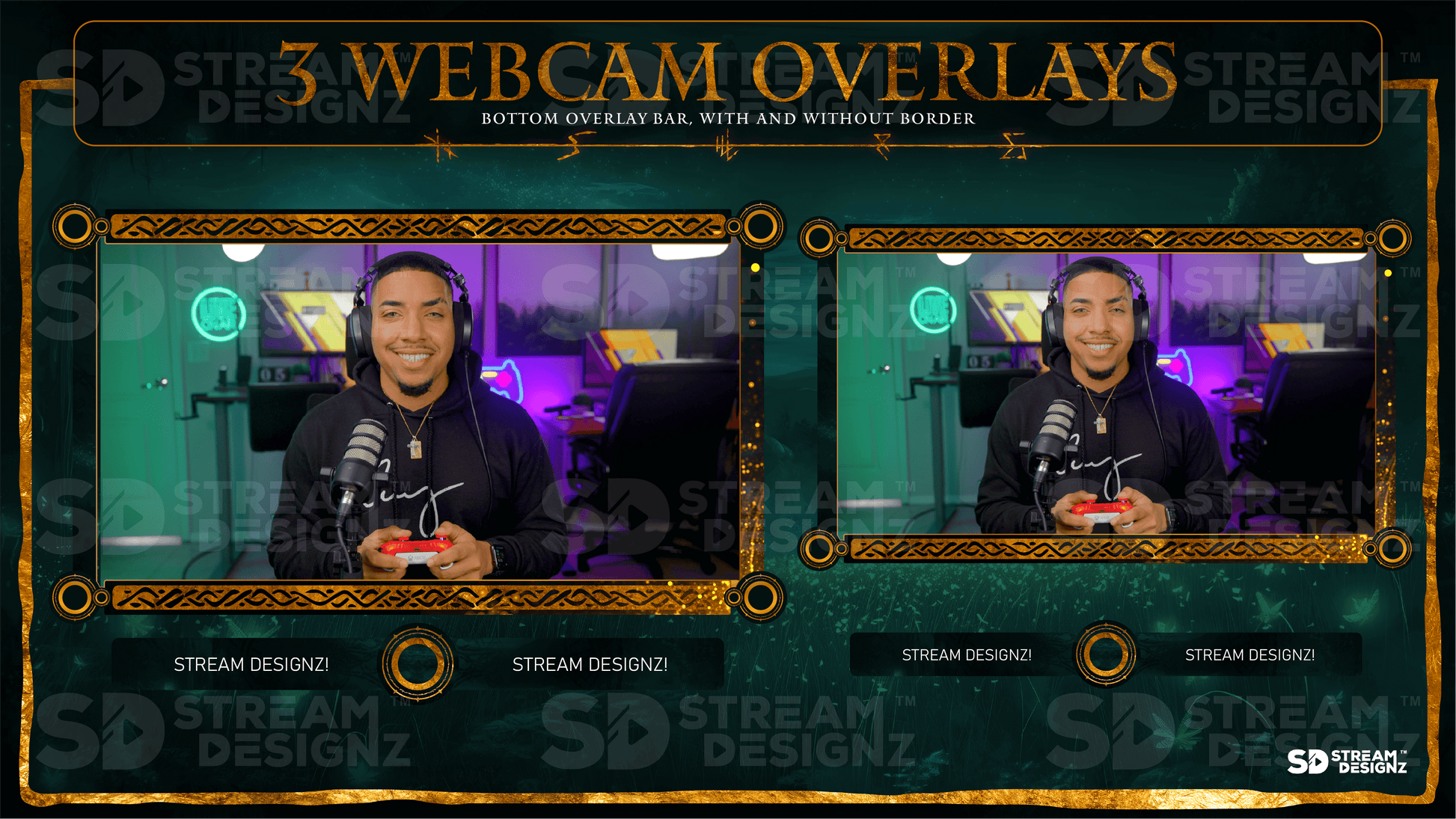 static stream overlay package 3 webcam overlays eldenlord stream designz