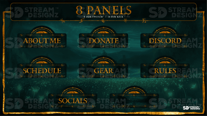 animated stream overlay pacakge 8 panels eldenlord stream designz