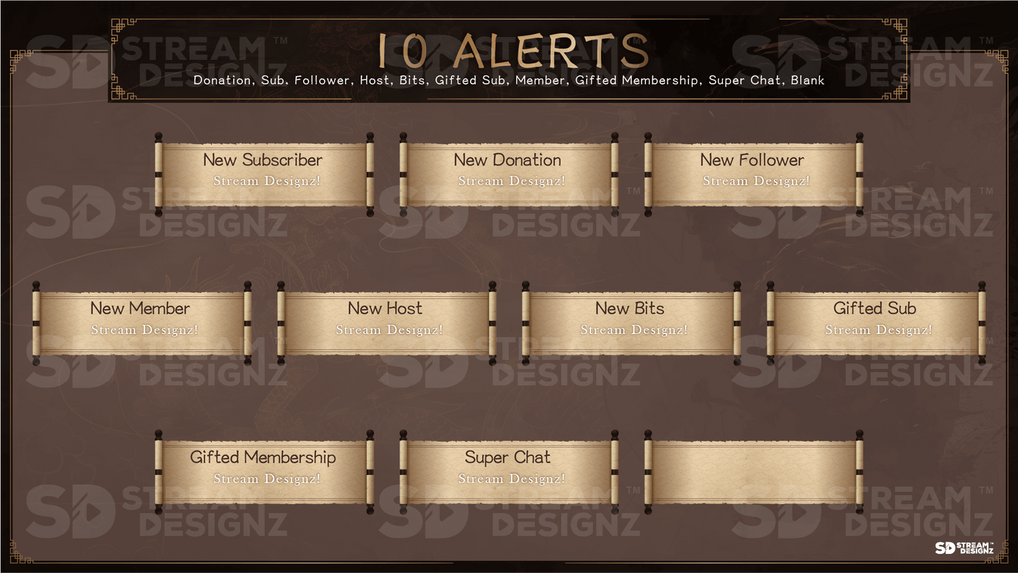 static stream overlay package 10 alerts eternal stream designz