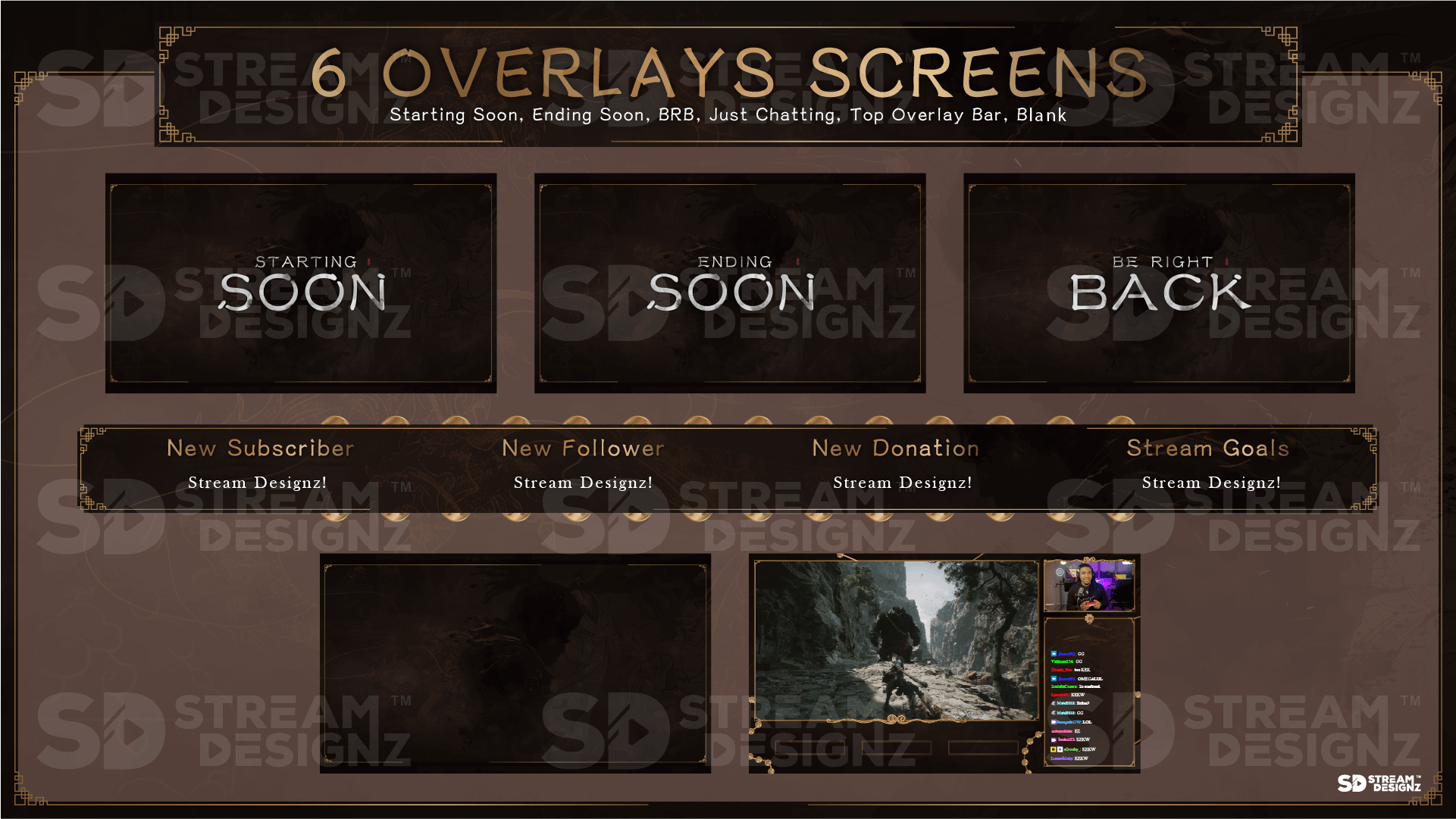 the ultimate stream package 6 overlay screens eternal stream designz