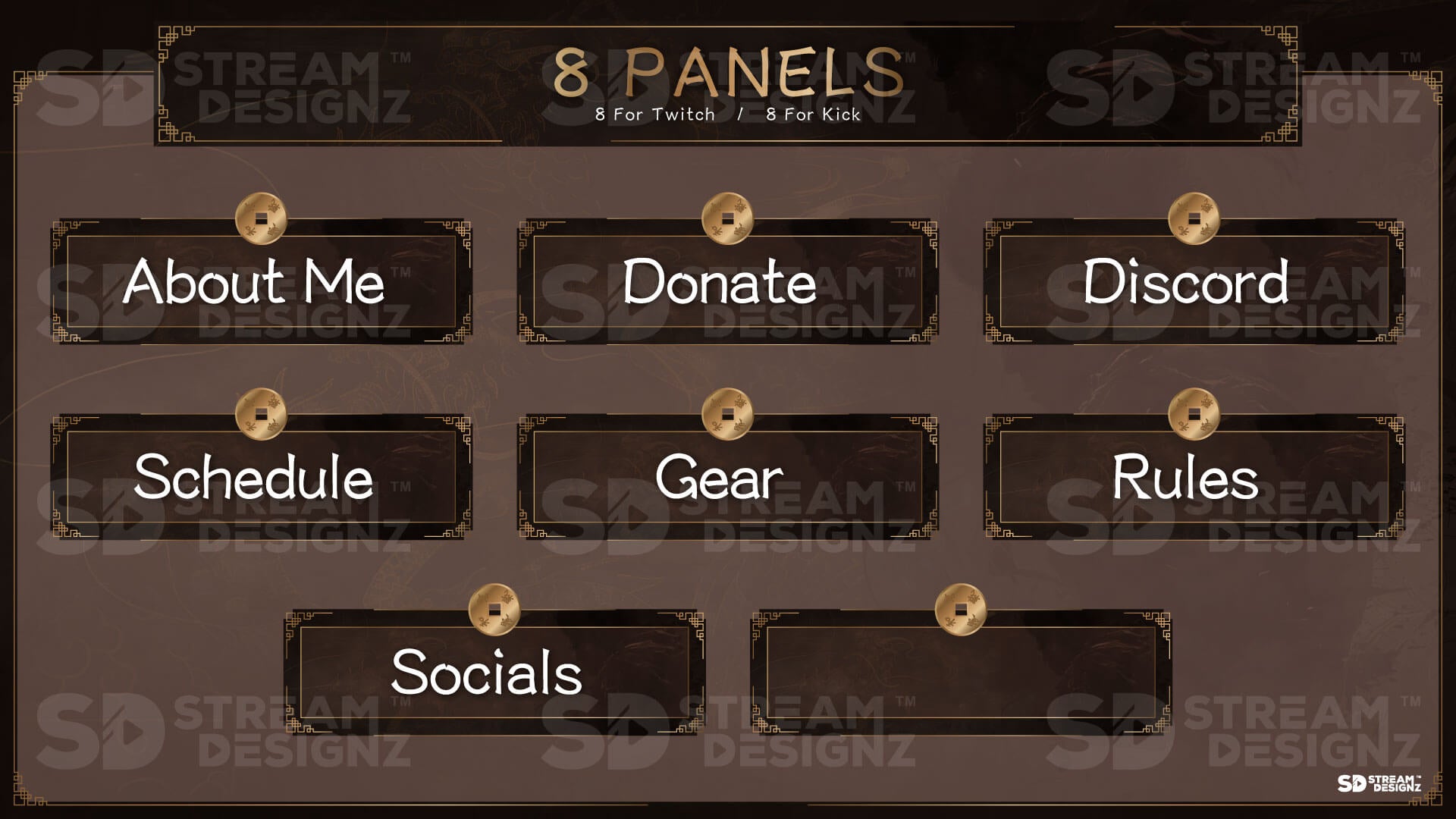 static stream overlay package 8 panels eternal stream designz