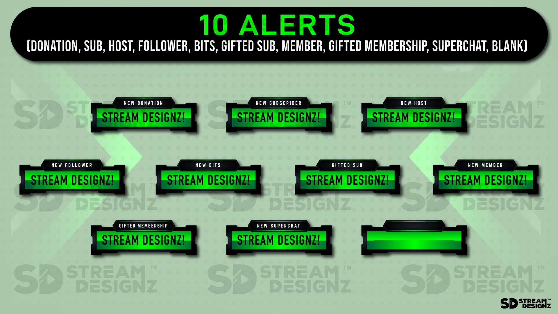 animated stream alerts 10 alerts green arrow stream designz