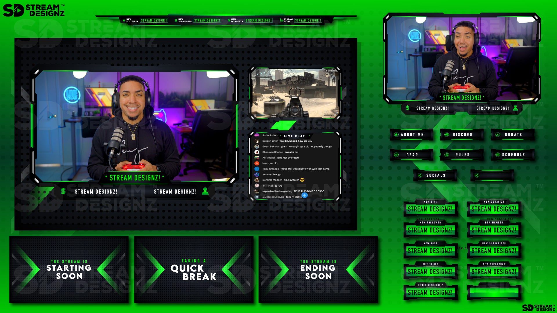 stream overlay package green arrow feature image stream designz