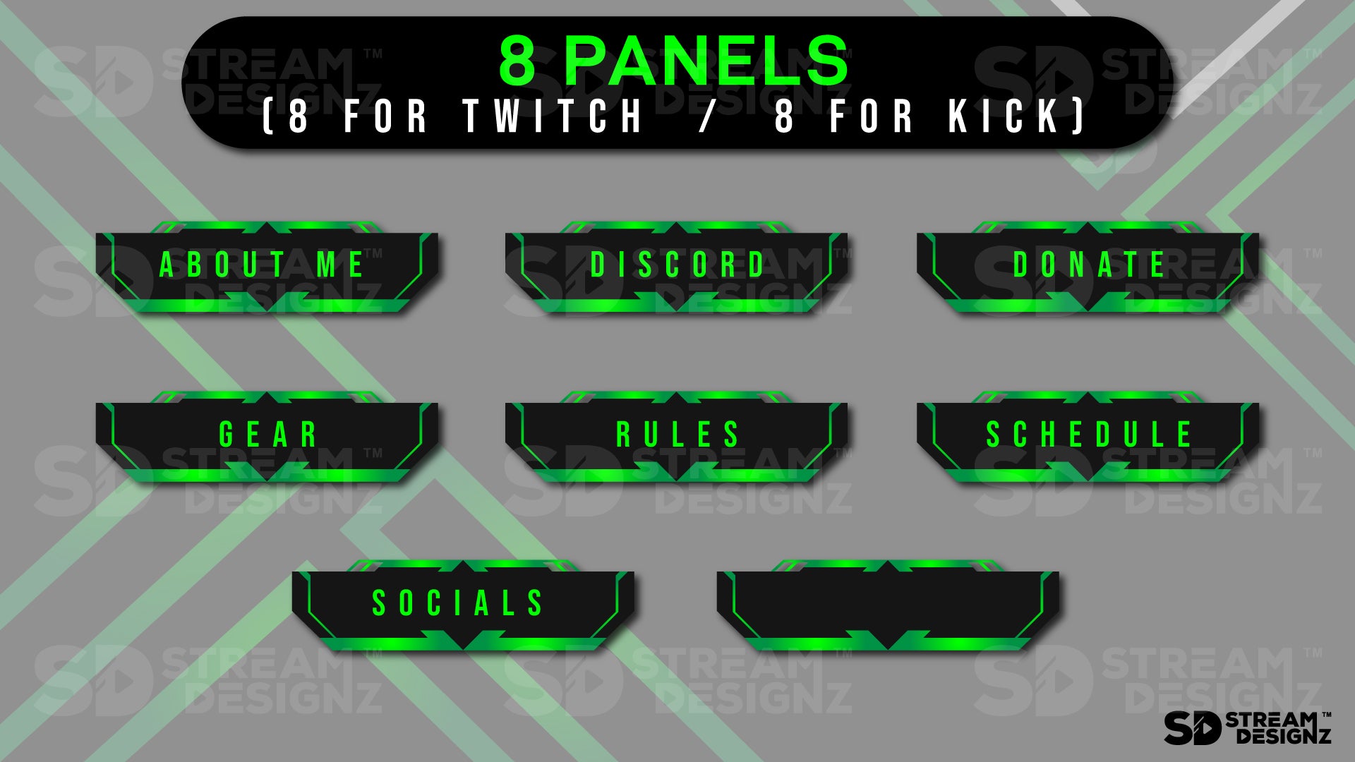 stream overlay package green lantern panels stream designz