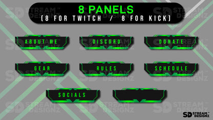 stream overlay package green lantern panels stream designz