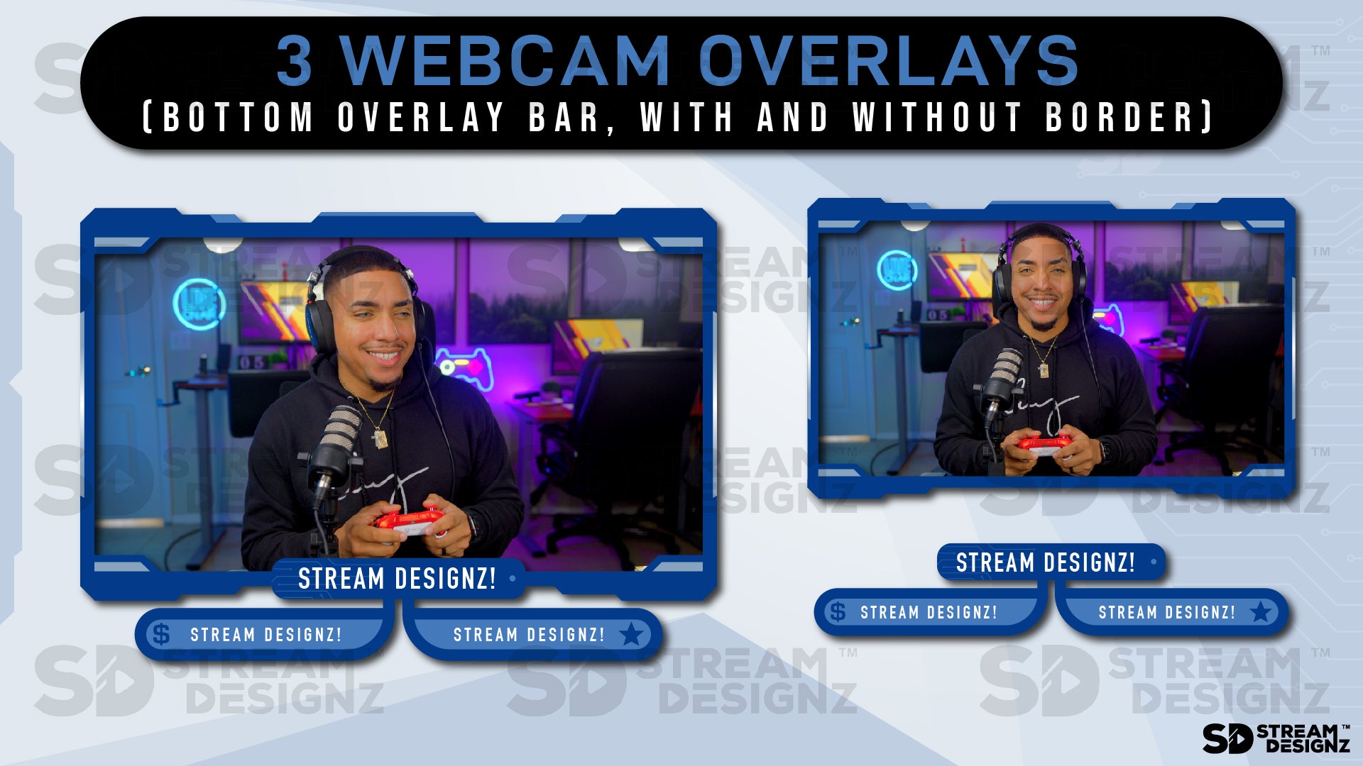 stream overlay package high tech 3 webcam overlays stream designz