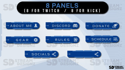 stream overlay package high tech 8 panels stream designz