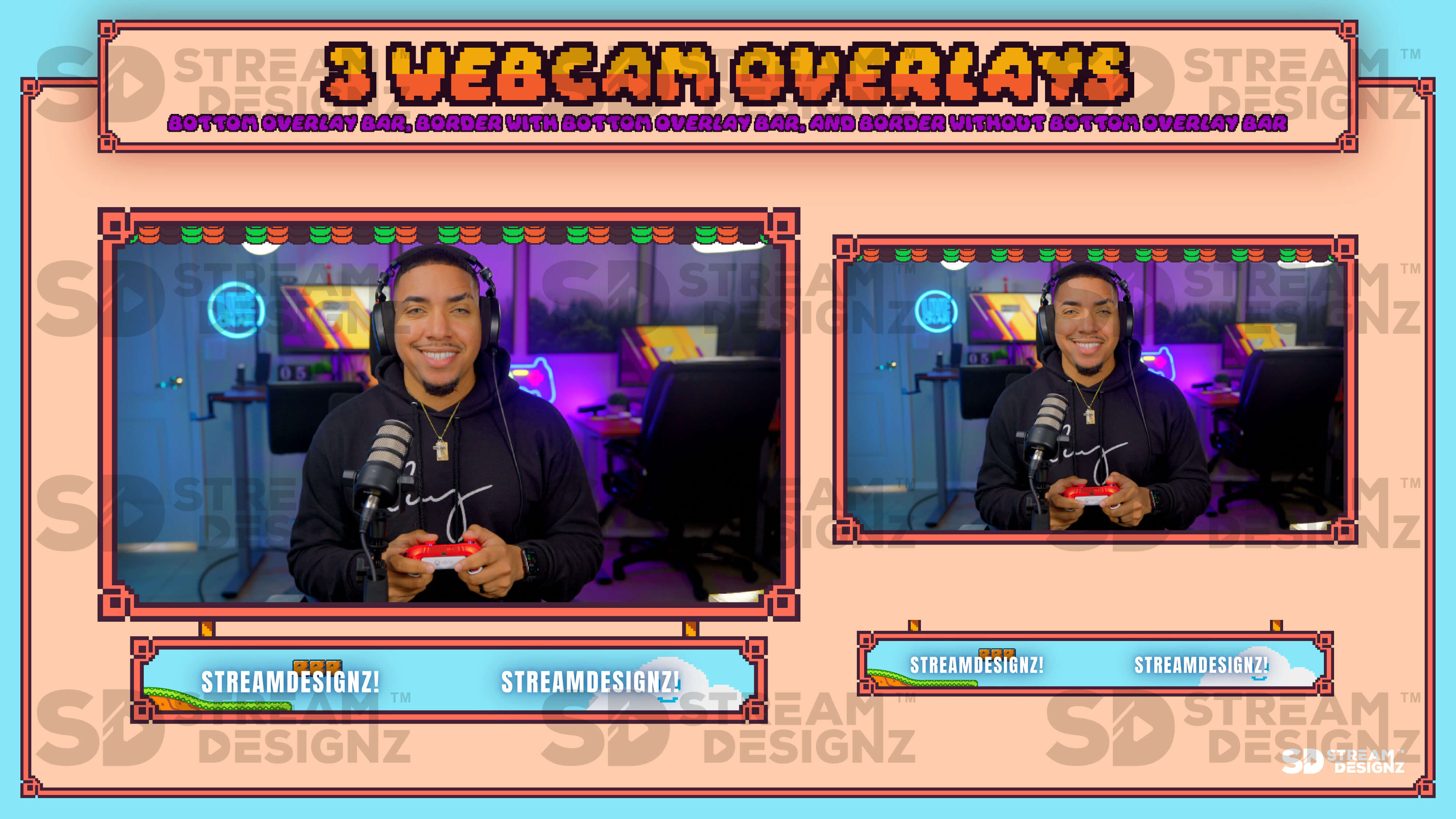 animated stream overlay package 3 webcam overlays kitsune stream designz