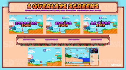 stream overlay package 6 overlay screens kitsune stream designz