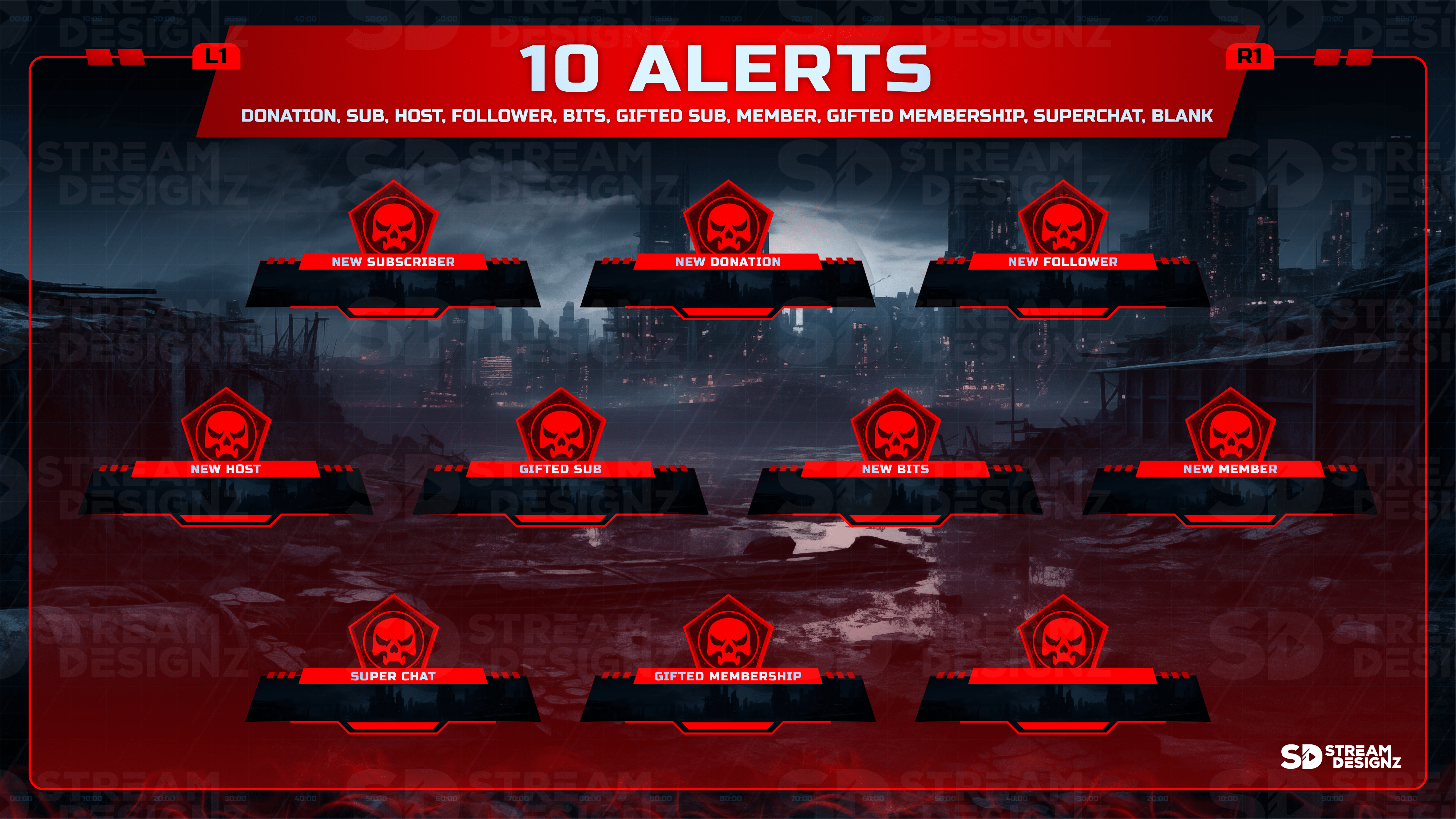 static stream overlay package 10 alerts loadout stream designz