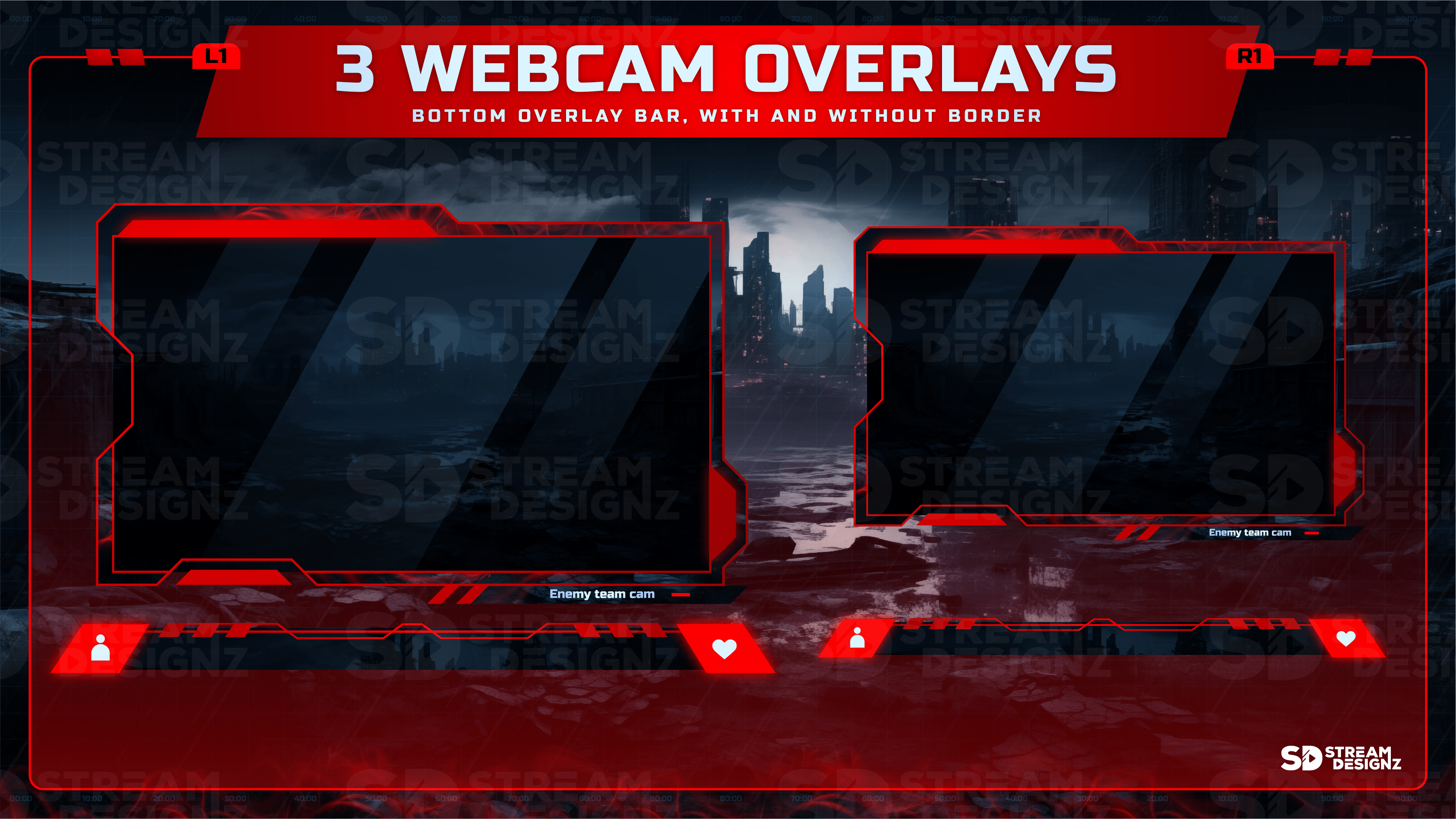 static stream overlay package 3 webcam overlays loadout stream designz