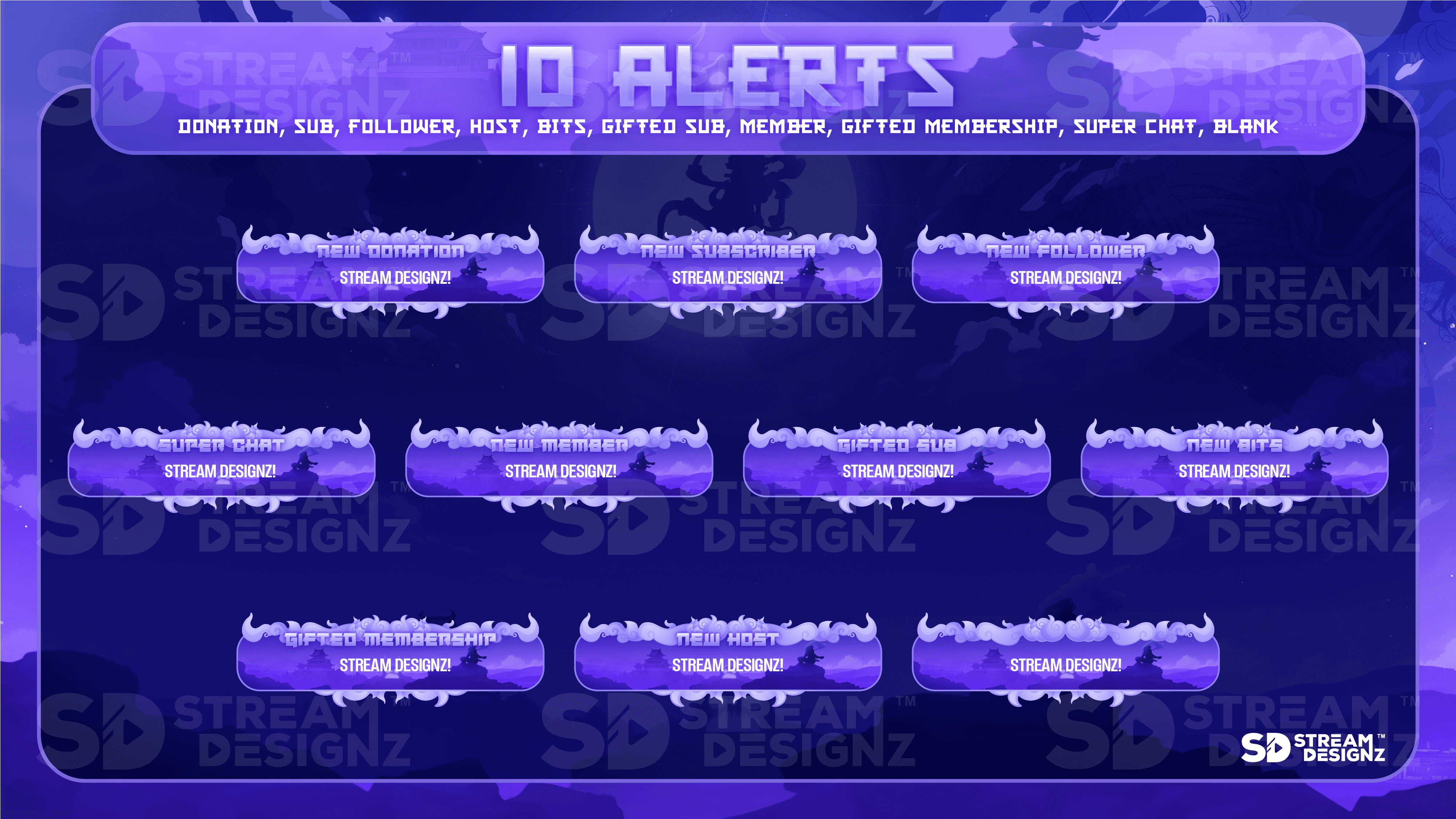 animated stream overlay package 10 alerts luffy stream designz