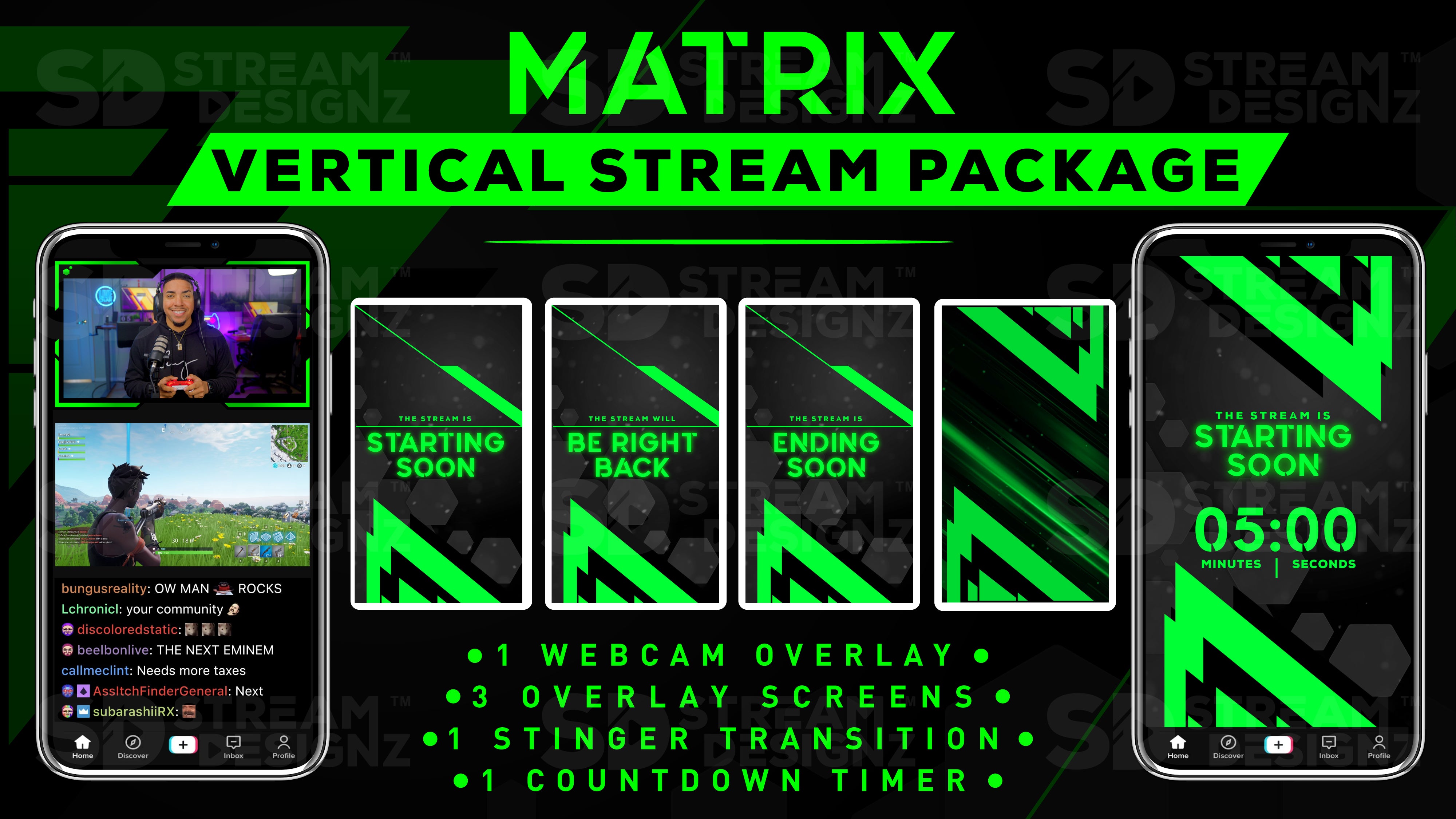 vertical stream overlay package feature image matrix stream designz