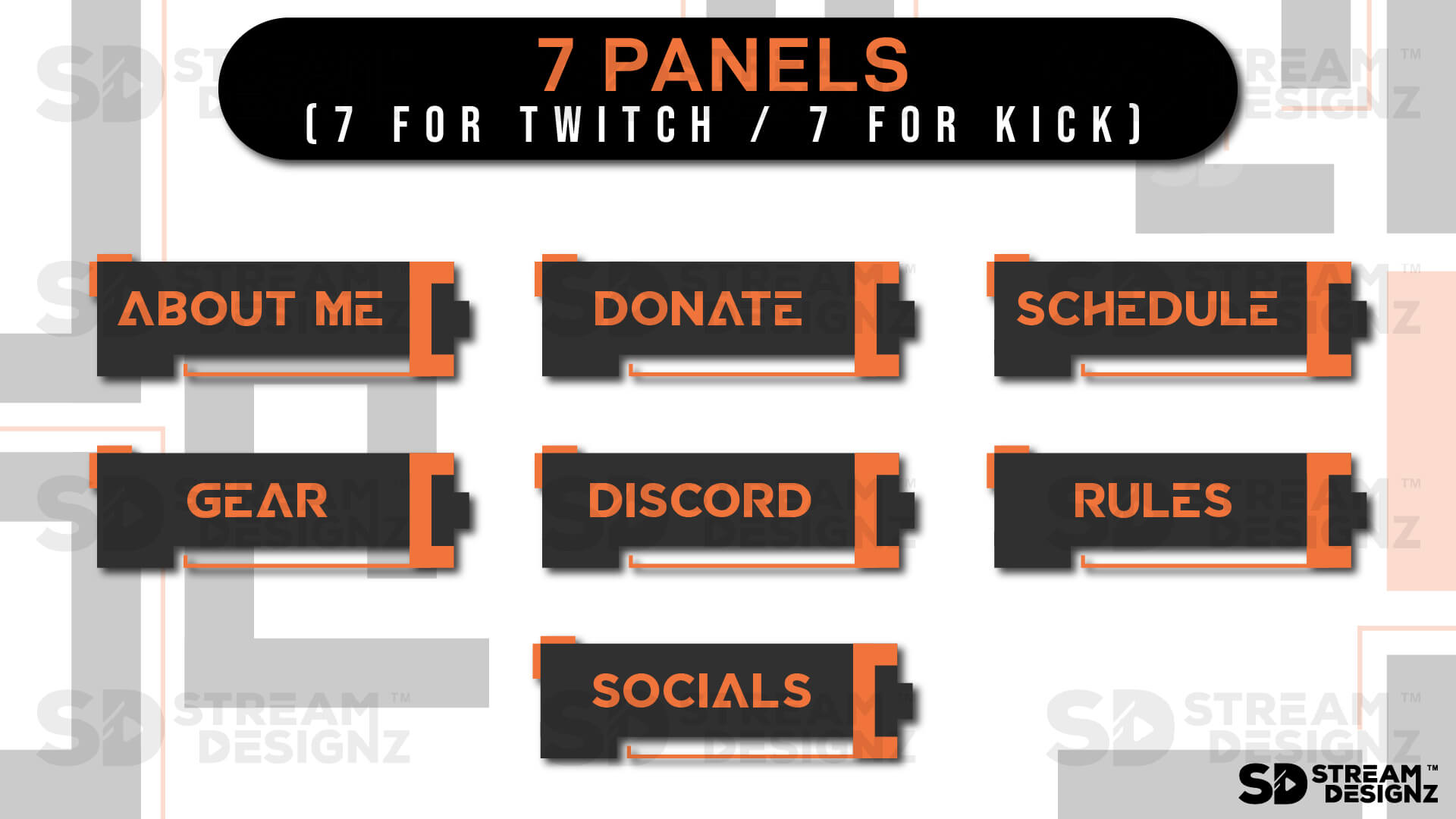 Static Stream Overlay Package Maze 7 panels Stream Designz