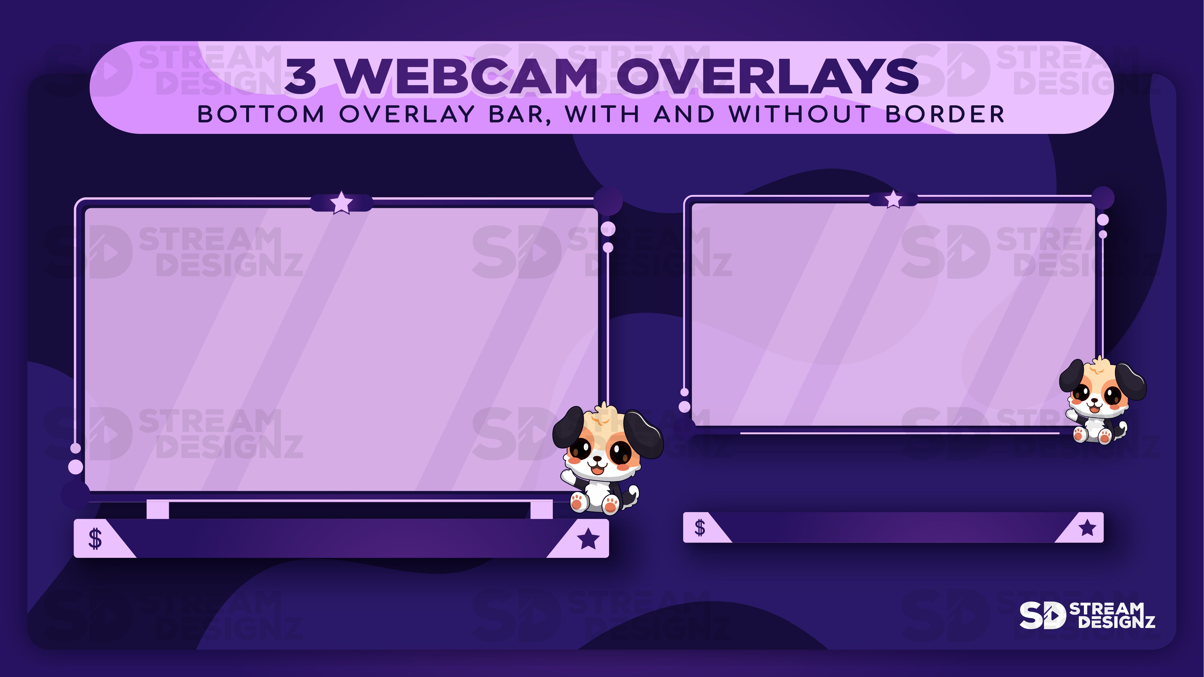 animated stream overlay package midnight lofi 3 webcam overlays stream designz