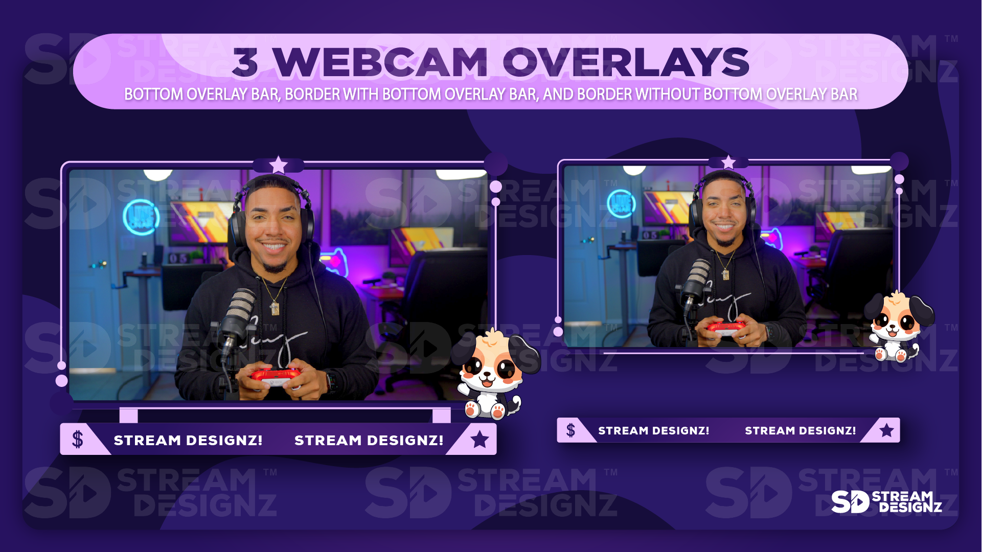 stream overlay package midnight lofi 3 webcam overlays stream designz