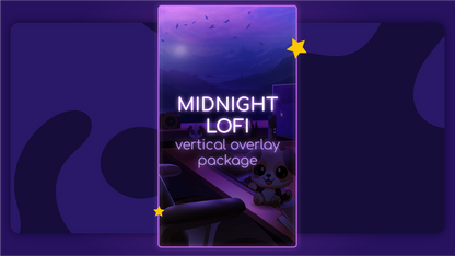 vertical stream overlay package thumbnail midnight lofi stream designz