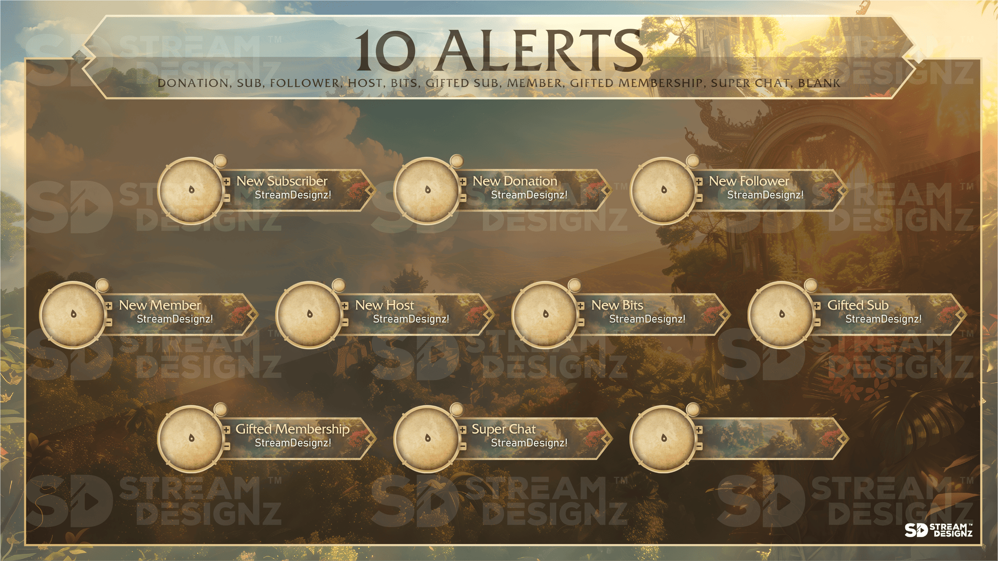 static stream overlay package 10 alerts odyssey stream designz