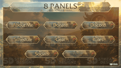 animated stream overlay pacakge 8 panels odyssey stream designz