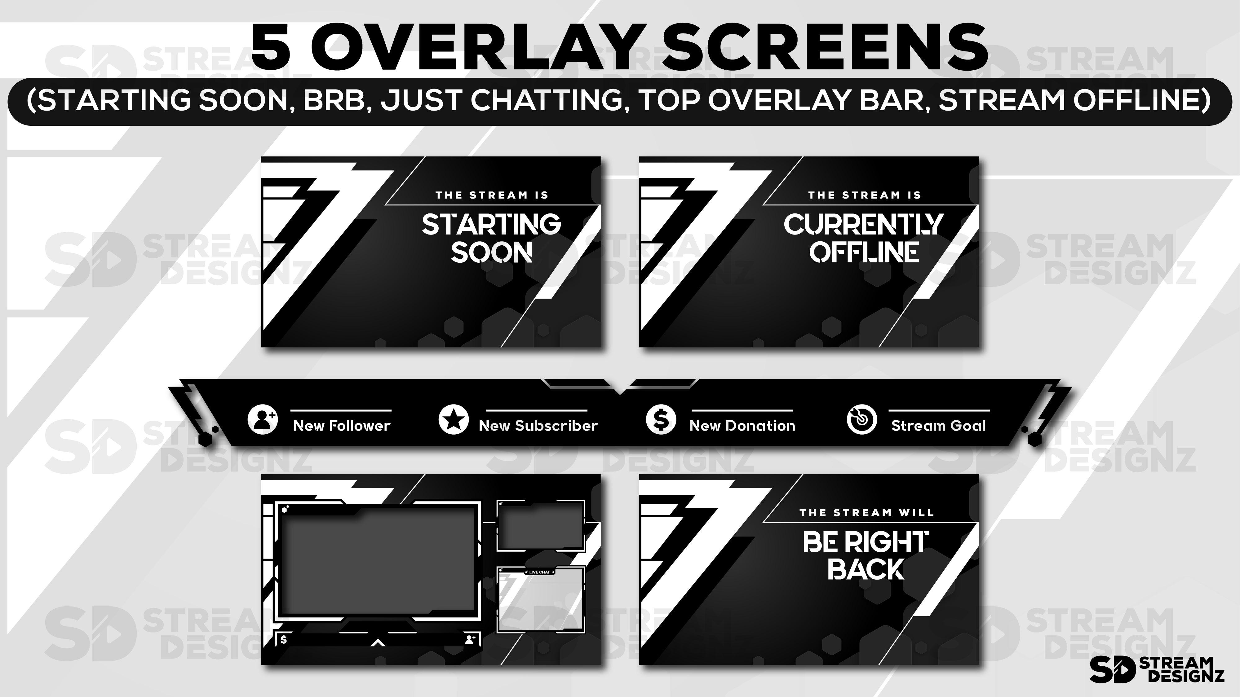 Stream Overlay Package - "Onyx" - Stream Designz