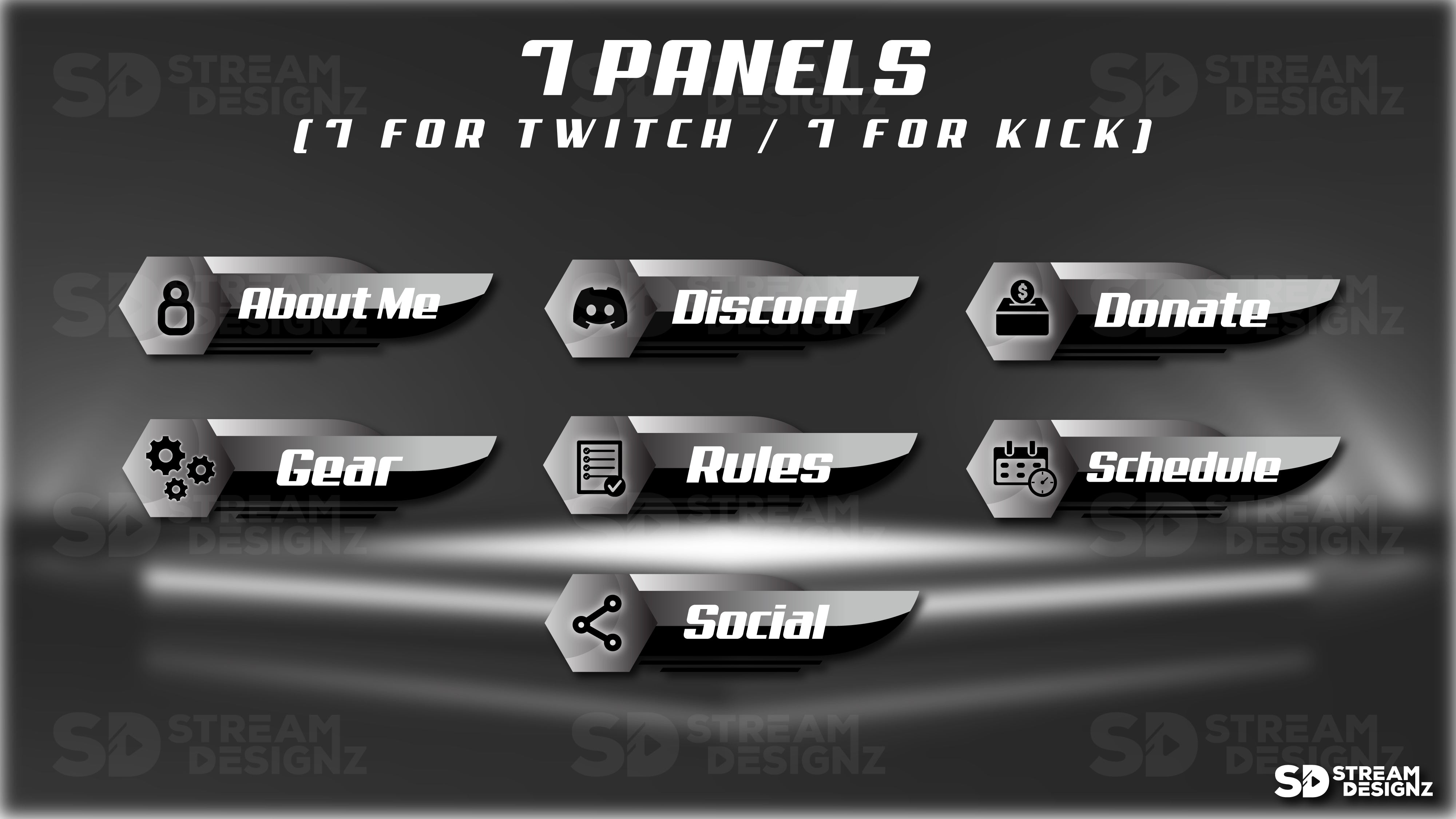 Stream Overlay Package - "Shadow" - Stream Designz